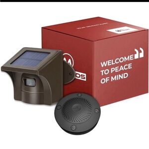 Solar Wireless Driveway Alarm, 1/2 Mile Long Range Motion Sensor & Outdoor De...